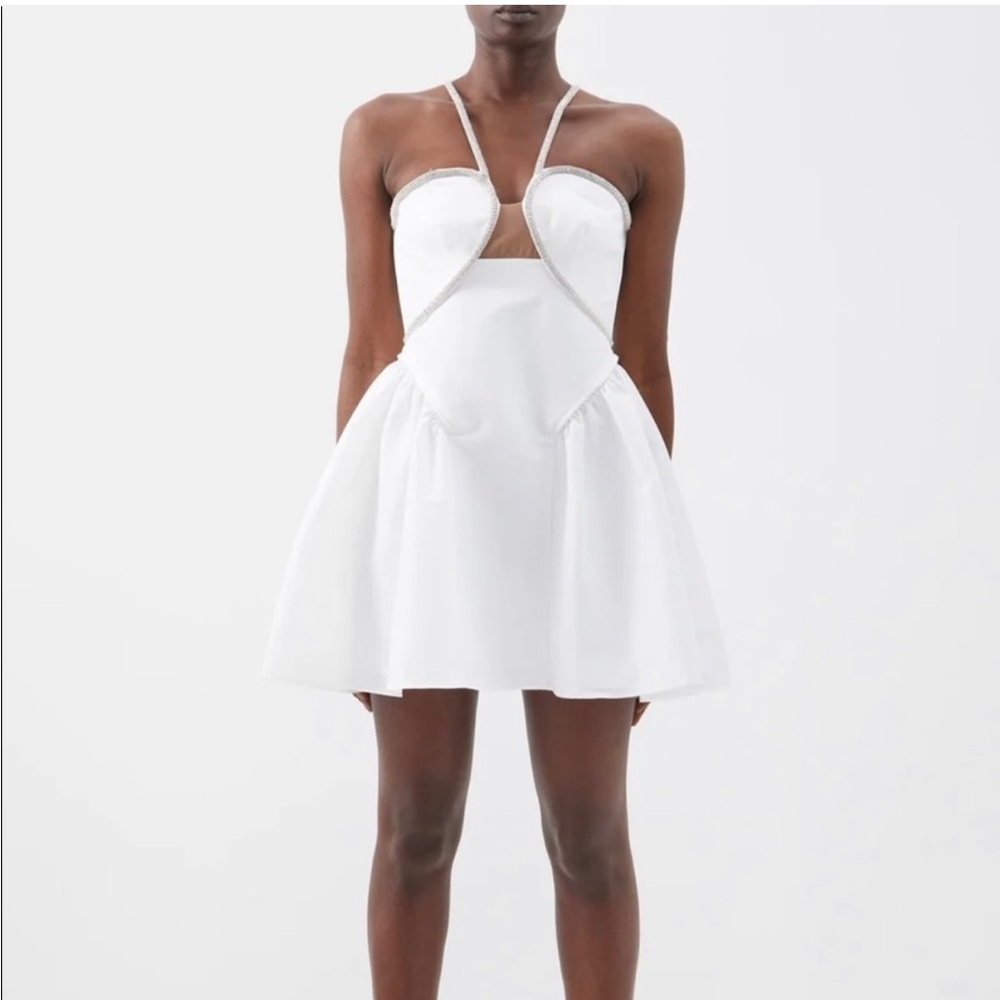 Self Portrait Crystal-trimmed mini dress